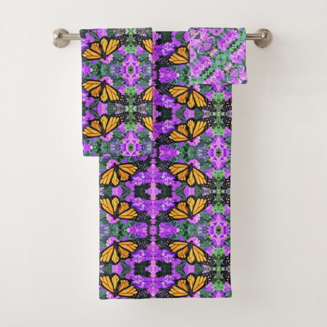 Serviette de bain Monarque sur Asters (En situation)