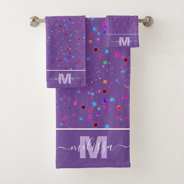 Serviette de bain monogramme personnalisée (En situation)