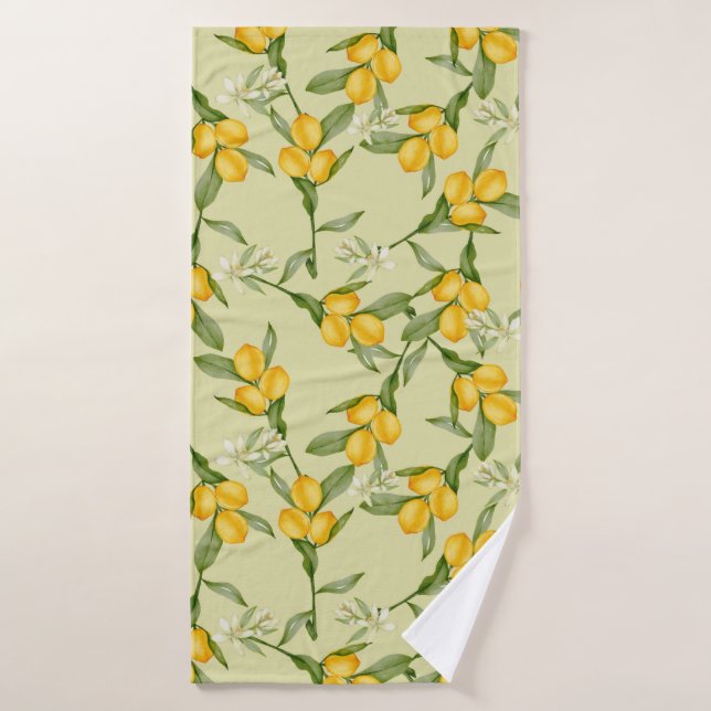 Serviette de bain Motif citron (Serviette de bain)