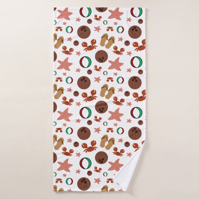 Serviette de bain Motif de plage : Vacances prêt (Serviette de bain)