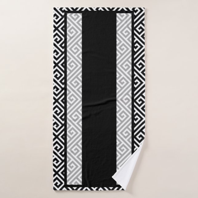 Serviette de bain noir et blanc (Serviette de bain)