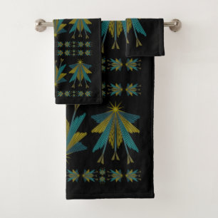 Serviette de bain noir Fairy Stars