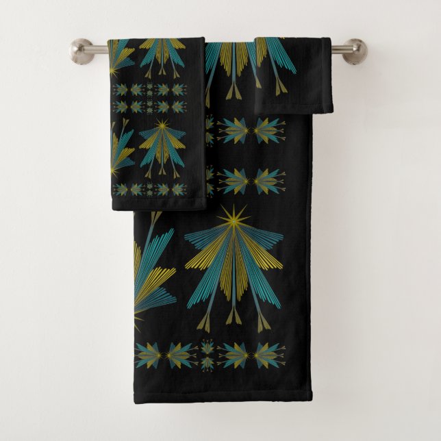 Serviette de bain noir Fairy Stars (En situation)