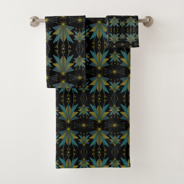 Serviette de bain noir Fairy Stars (En situation)