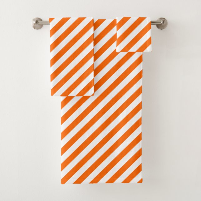 Serviette De Bain Orange Diagonale (En situation)