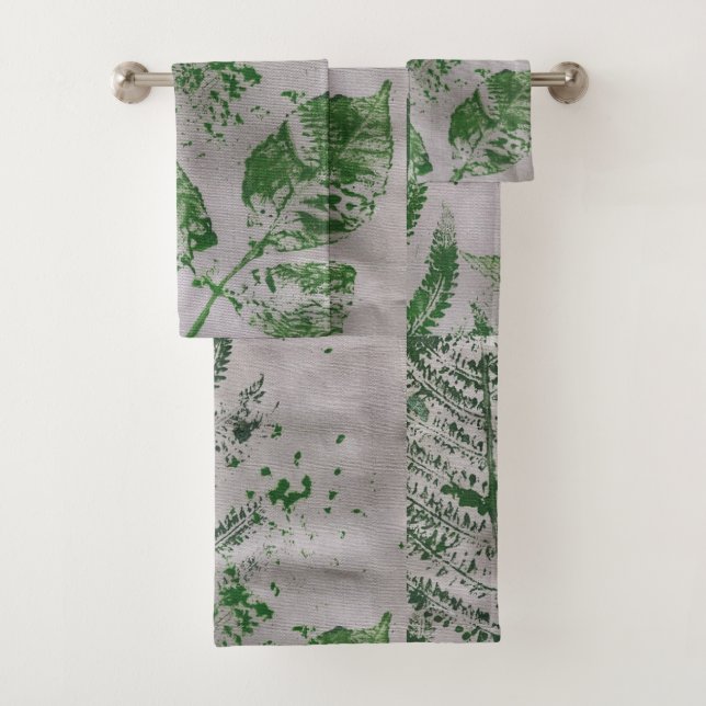 Serviette de bain peint en feuille de fern (En situation)