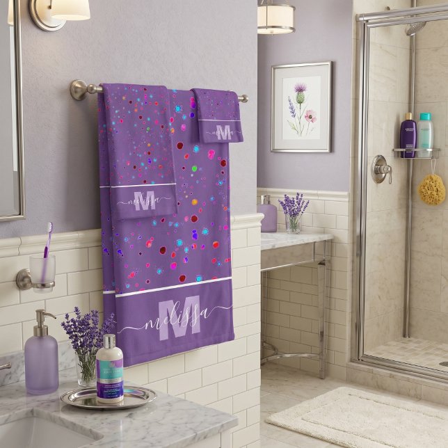 Serviette de bain personnalisée avec monogramme et (Créateur téléchargé)