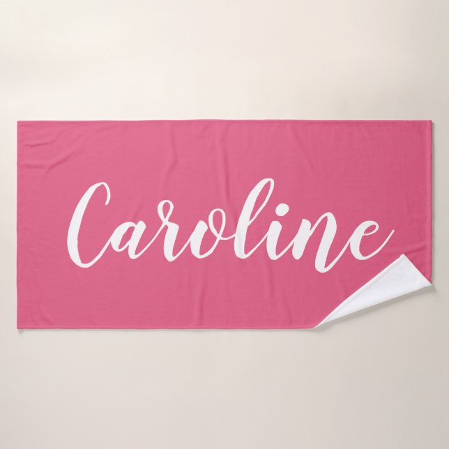 Serviette de bain personnalisée avec nom en écritu (Serviette de bain)