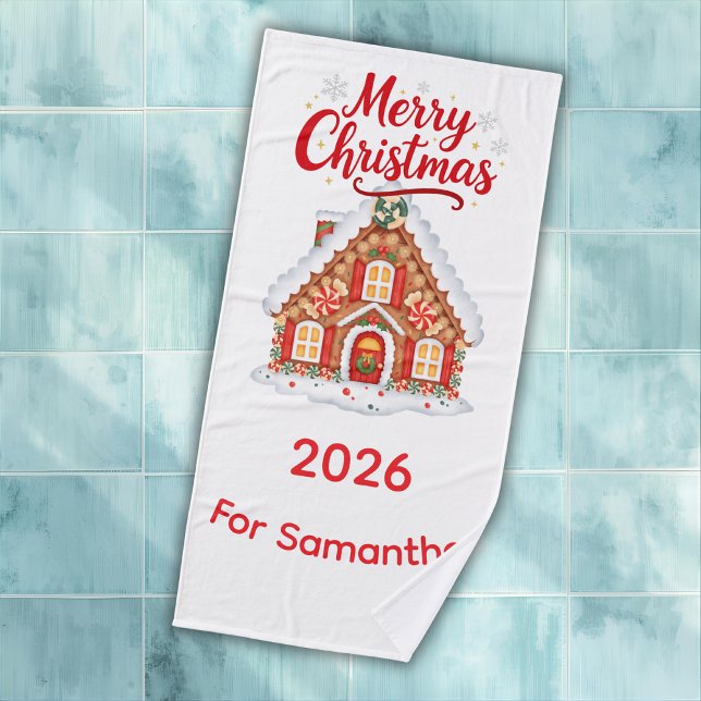 Serviette de bain personnalisée pour Noël 2026  (Créateur téléchargé)