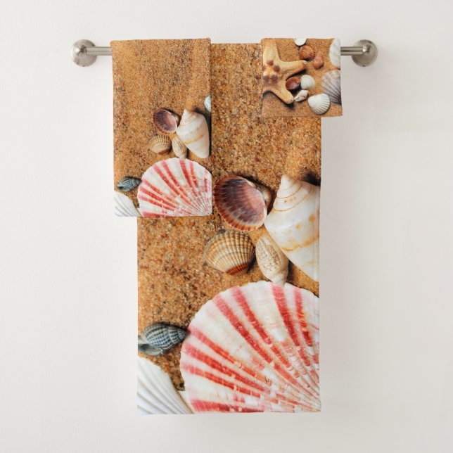 Serviette de bain personnalisée S de sable de plag (En situation)