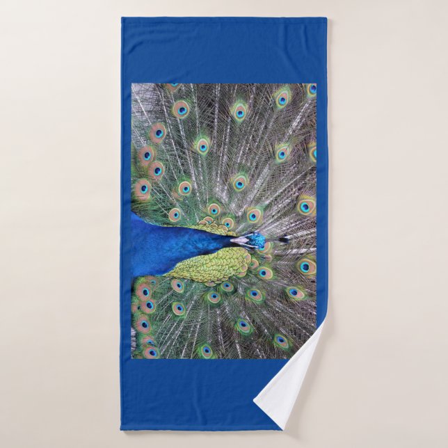 Serviette De Bain Pleine Taille Avec Peacock Desig (Serviette de bain)