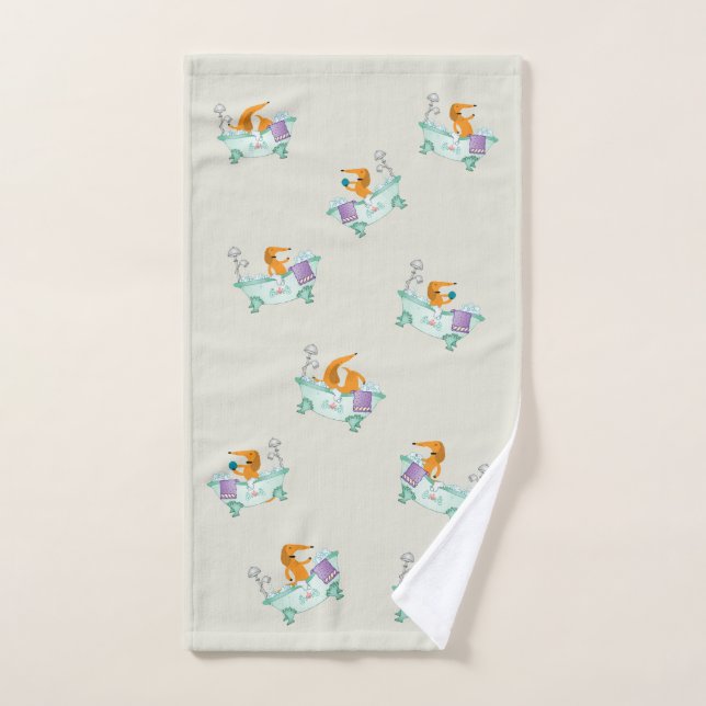 Serviette de bain pour chien teckel, serviette de  (Serviette à main)