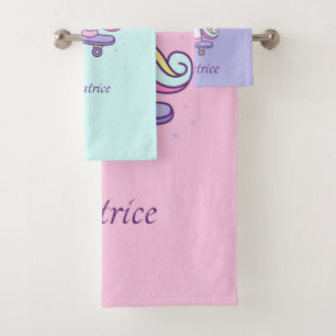 Serviette de bain pour enfants avec licorne aux co