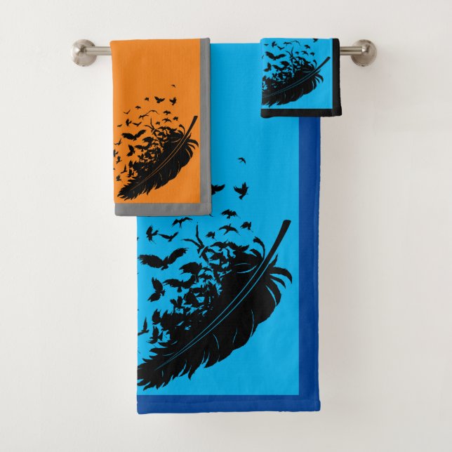 Serviette de bain Raven en plumes (En situation)