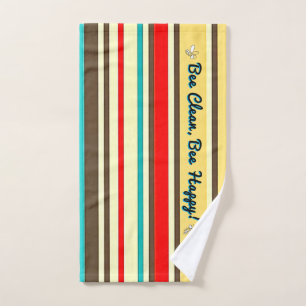 Serviette de bain rétro avec abeilles