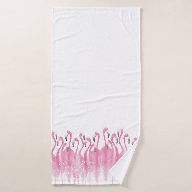 Serviette de bain rose de Flamant rose (Serviette de bain)