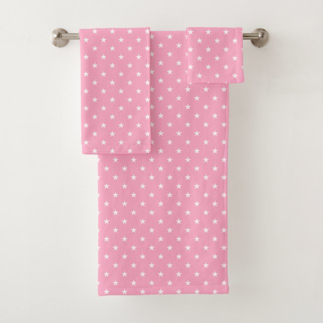 Serviette De Bain Rose Stars (En situation)