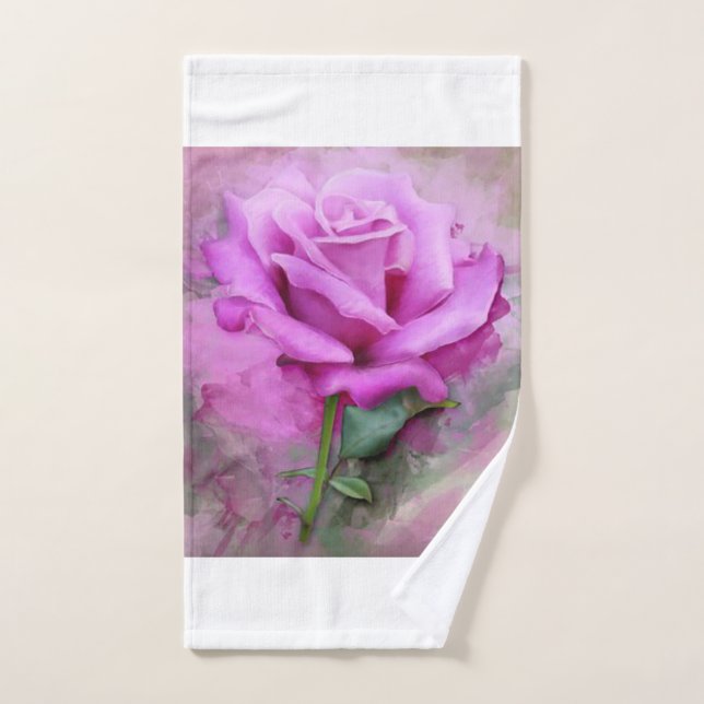 Serviette de bain rose violet. (Serviette à main)