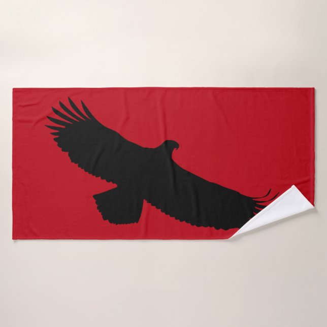 Serviette de bain rouge avec volant d'aigle - Choi (Serviette de bain)
