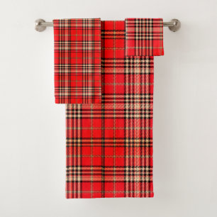 Serviette de bain Rouge Tartan Festive
