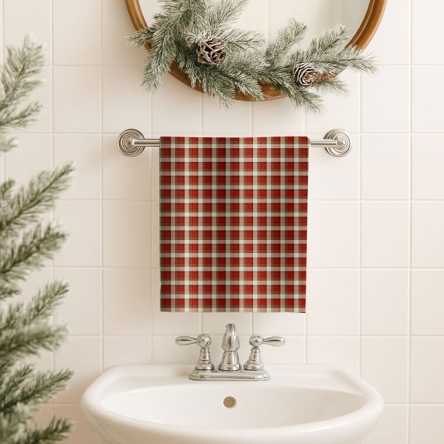 Serviette de bain rouge vert Accent de cadeau de v (Red Green Bath Towel Timeless Holiday Gift Accent)