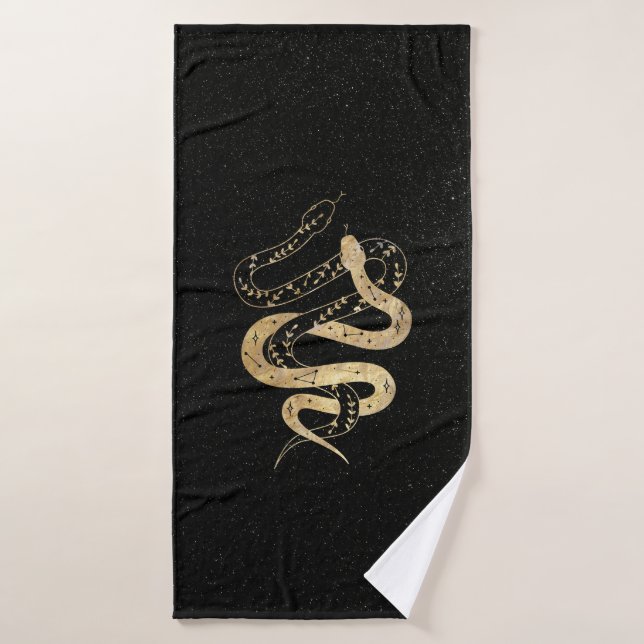 Serviette de bain Serpent Mystique Or et Noir Fant (Serviette de bain)