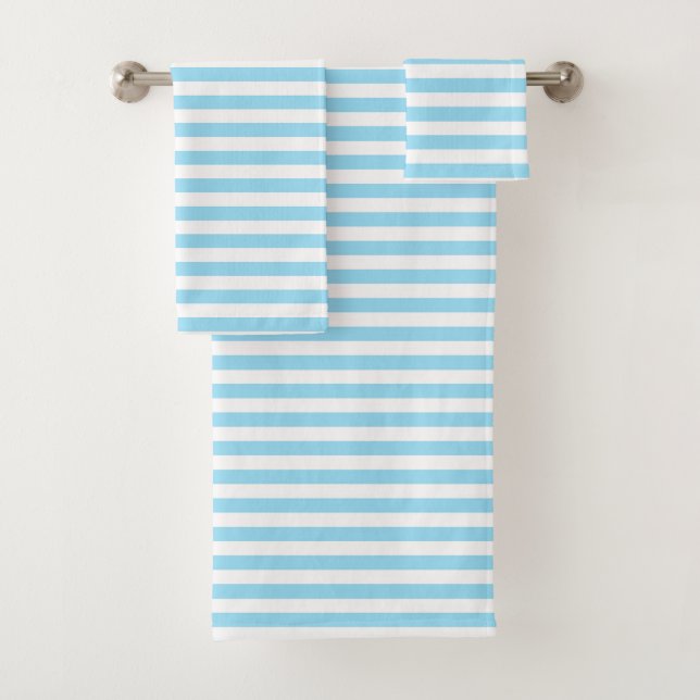 Serviette de bain set Clearwater Stripe capri bleu (En situation)