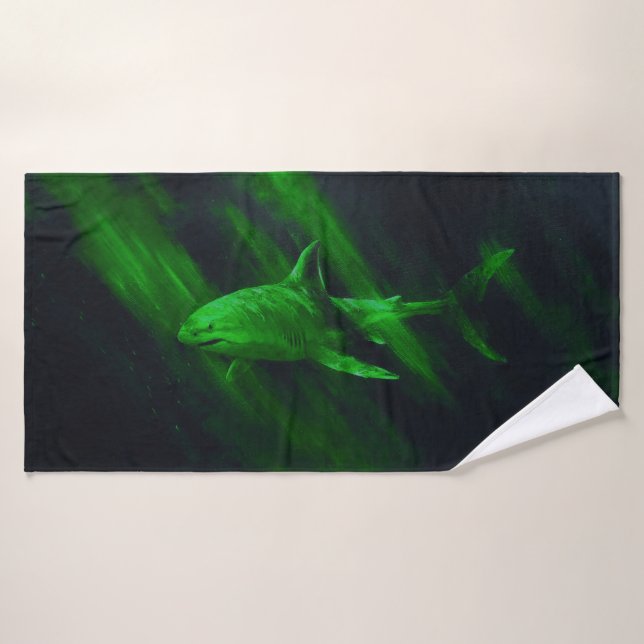 Serviette de bain Shark Green 30 X 60 (Serviette de bain)