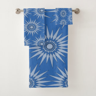 Serviette de bain - Starburst Carrelé sur Bleu