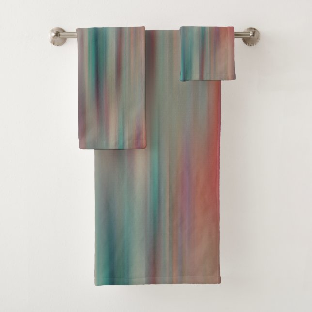serviette de bain stries colorées (En situation)