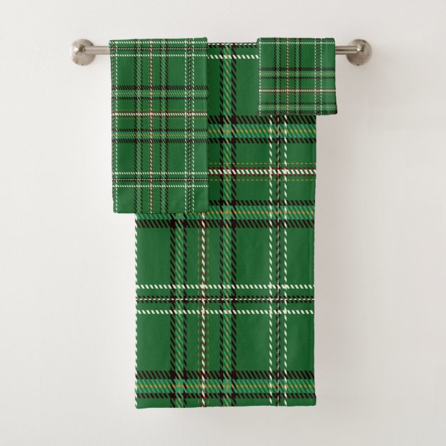 Serviette De Bain Tartan Vert (En situation)