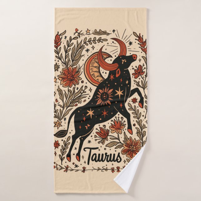Serviette de bain Taurus Celestial Zodiac Art (Serviette de bain)