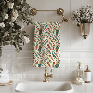 Serviette de bain tribale motif flèches et plumes