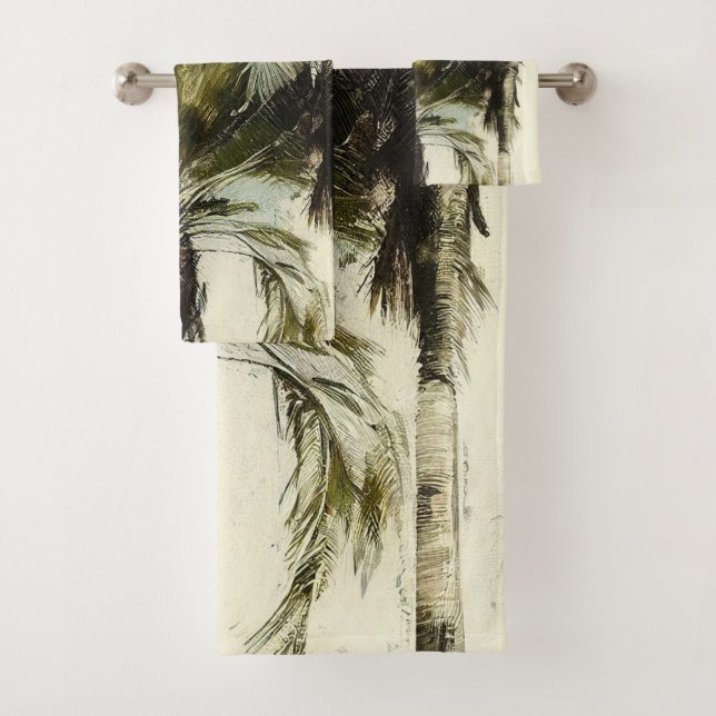 Serviette de bain Tropical Motif Palm Tree (En situation)