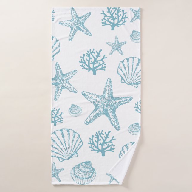 Serviette de bain Turquoise Coquillage Starfish Mo (Serviette de bain)