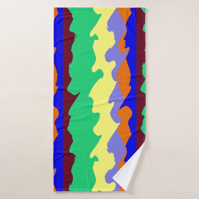 Serviette de bain, Un design classique multicolore (Serviette de bain)