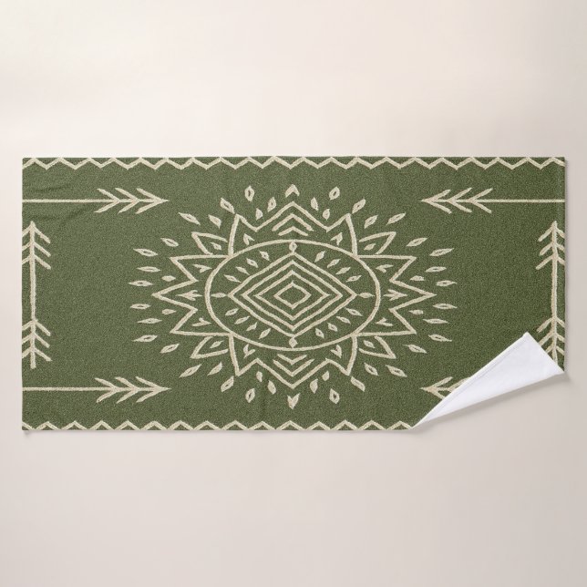 Serviette de bain vert sauge atténué (Serviette de bain)
