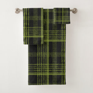 Serviette de bain verte et noire