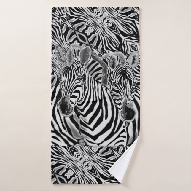 Serviette de bain Zebras Couple - Peinture (Serviette de bain)
