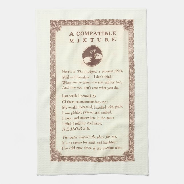 Serviette de bar à cocktails poétiques (Vertical)