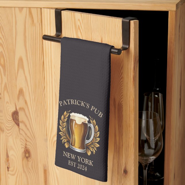 Serviette de bar-pub personnalisée avec nom person (Pliage en tiers)