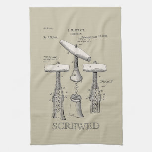 Serviette de bar vintage tire-bouchons à vis