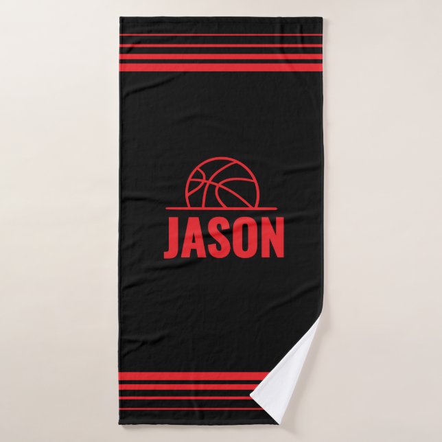Serviette de basketball – Tirer. Marquer. Répéter. (Serviette de bain)