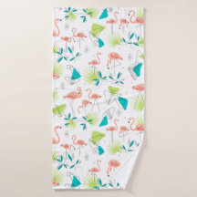 Serviette de Bath de Flamant rose-rama