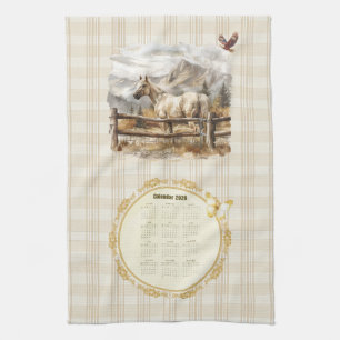 Serviette de calendrier 2026 Cheval