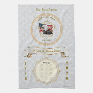 Serviette de calendrier 2026 Dieu bénisse l'Amériq