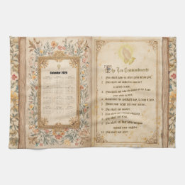 Serviette de calendrier 2026 Dix Commandements mon