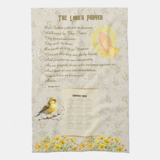 Serviette de calendrier 2026 La prière du Seigneur (Vertical)