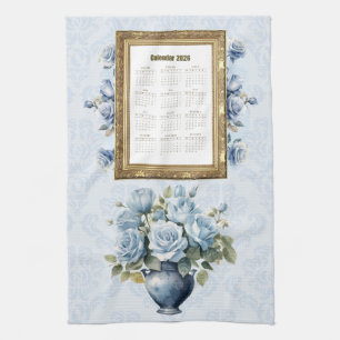 Serviette de calendrier 2026 Rose bleue Serviette