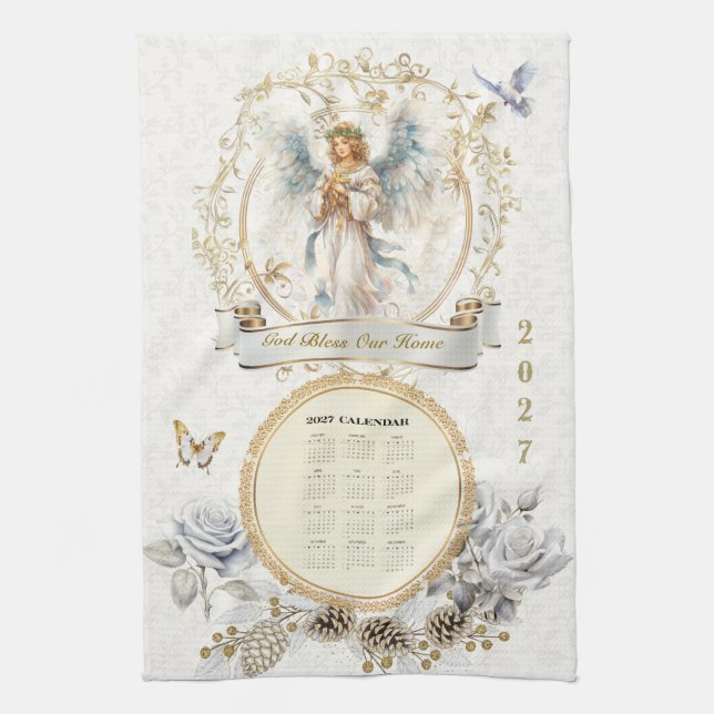 Serviette de calendrier 2027 Ange Gardien  (Vertical)